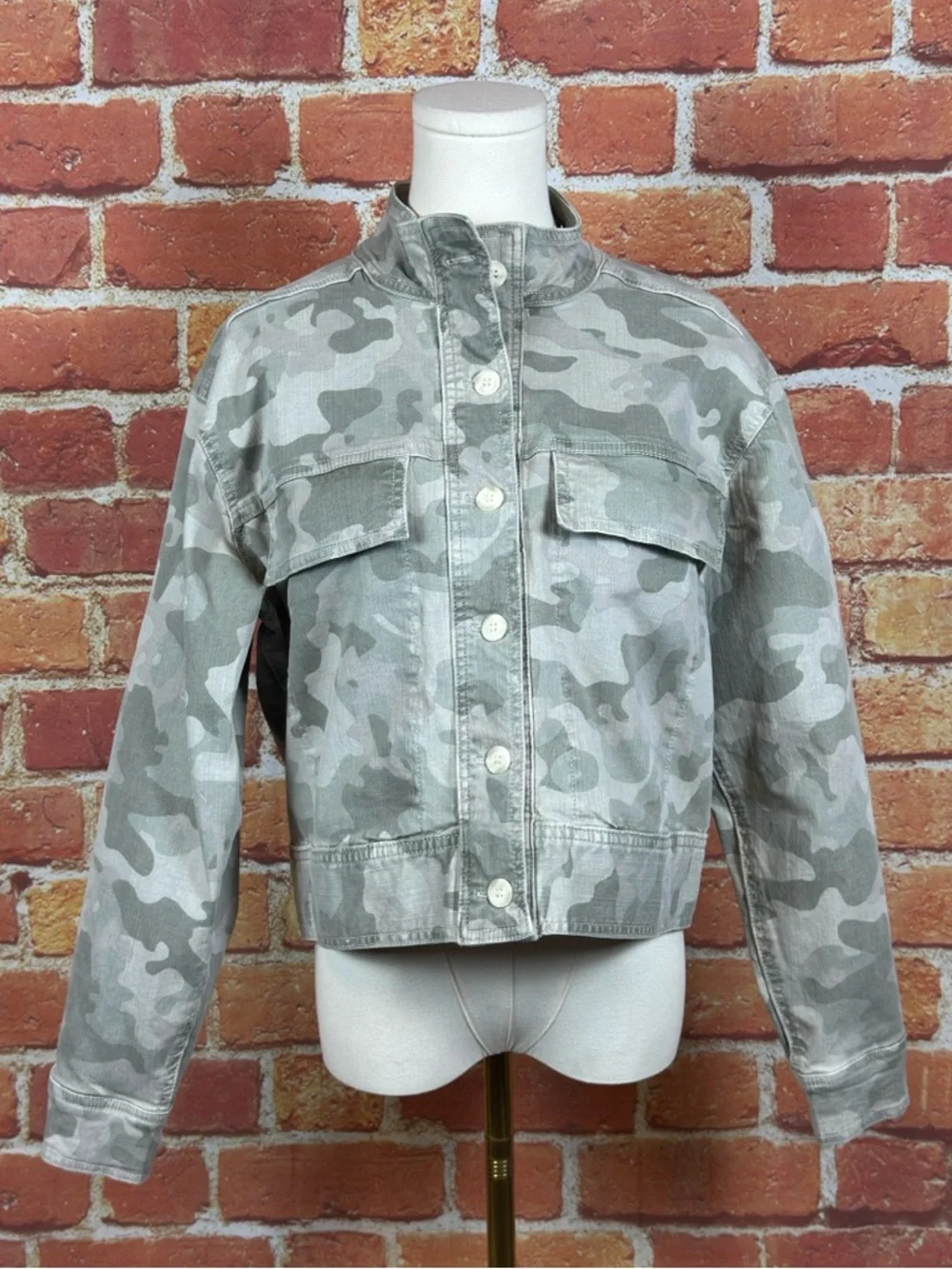 Dear John Light Gray Camouflage Utility Jacket Women’s Size Small NEW - Picture 6 of 14